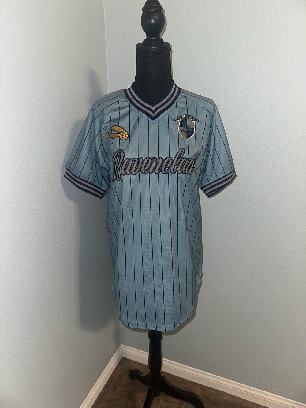 Ravenclaw Light Blue Pinstripe Short-Sleeve Jersey